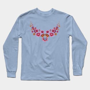 embroidery ring floral design Long Sleeve T-Shirt